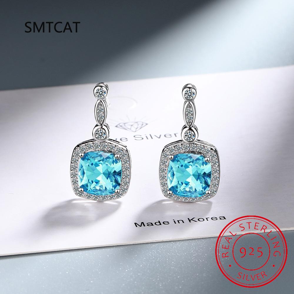 1.3ct Natural Peridot 925 Sterling Silver Square Stud Earrings Oorbellen for Women Fashion Green Gemstone Jewelry Birthday Gift