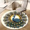 1pc Office Carpet Chair Mats Peacock Feather Mandala Design Perfect for Decorating Office Chairs, Living Rooms, Or Bedrooms