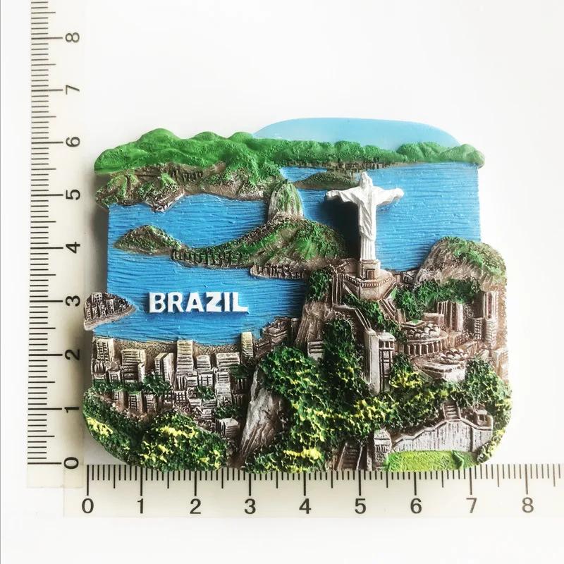 Brasilien Kühlschrankmagnete Rio de Janeiro Reise Souvenirs Kühlschrankaufkleber Weihnachtsgeschenke Fotowand Magnetische Aufkleber blue