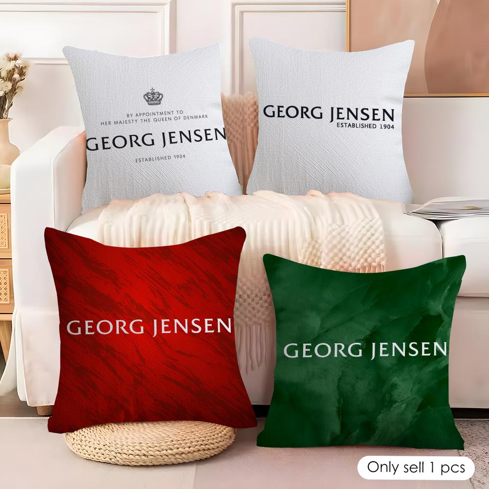 Luxuny GGeorg JJensen Cushion Cover Natural Linen Organic Fabric DoubleSided Printing Couch Pillow Covers Home Decor