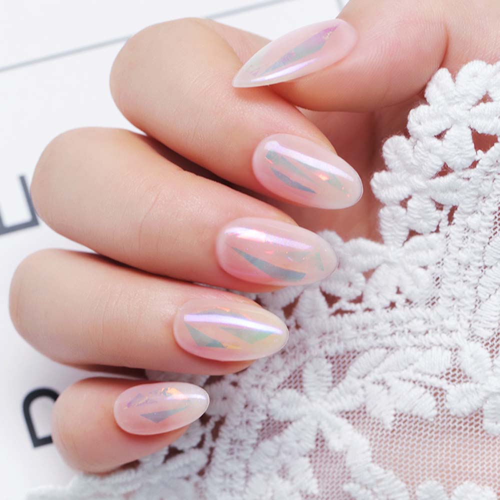 Mirror Glitter Decal Nail Foil Film Laser Cellophane Aurora Broken Glass Foils Nails Art Decoration