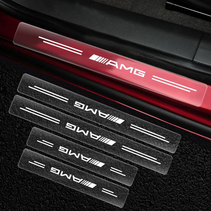 Protector Prag Mașină Autocolant Insignă Decorativă Transparentă Pentru Mercedes Benz AMG W205 W204 W203 W211 C500 C200 C300 A B C E GLA CLA GLKW212 W213 W20