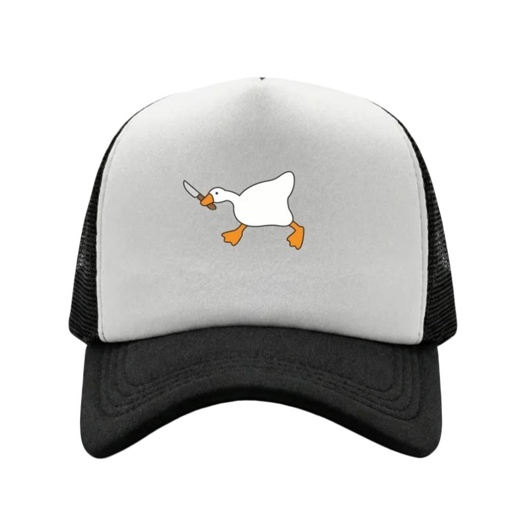 

Summer White Goose Baseball Cap Embroidered Snapback Hat Fashion Duck Tongue Cap Unisex чорний/білий