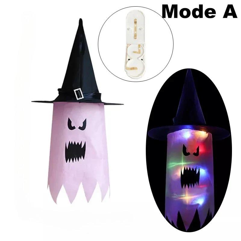 Halloween Glowing Witch Hat Lanterns Hanging Decoration for Garden Porch Room Indoor Outdoor Holiday Party Props Decor