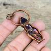 African Amethyst Rough Gemstone Pendant Electroformed Copper Jewelry Owl Pendant Handmade Jewelry Electroformed Copper Pendant Gifts for Mom