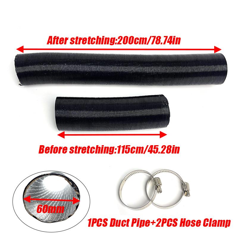 Air Diesel Heater 60mm Diameter 200cm Length Duct Pipe Tube Hose Outlet Exhaust Joiner Connector For Webasto Eberspaecher