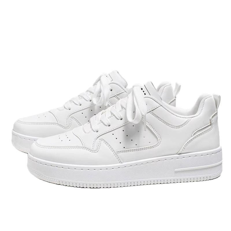 Frühling dicksohlige kleine weiße Schuhe Herren 2025 neue atmungsaktive vielseitige Muffin-Board-Schuhe Damen Paare lässige erhöhende Herrenschuhe