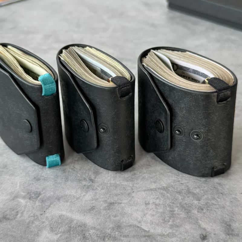 1 Pieza Cartera de Cuero PU / Envoltorio para Dinero Portafolio de Acceso Rápido Organizador Pinza Portabilletes Bolsillo para Guardar Cartera de Bolsillo