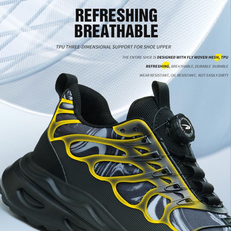 Safety Work Shoes Men Plastic Toe Safety Boots Fashion Lightweight Comfort Working Sneakers Anti-puncture Indestructible Shoes