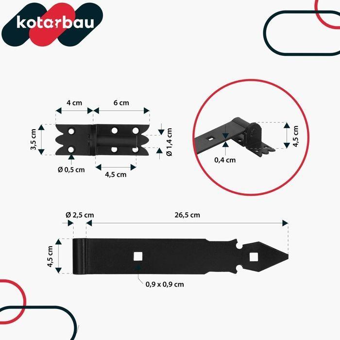 Dveřní panty - KOTARBAU - 300 mm - Nerezová ocel - Epoxidový povlak - 2 kusy