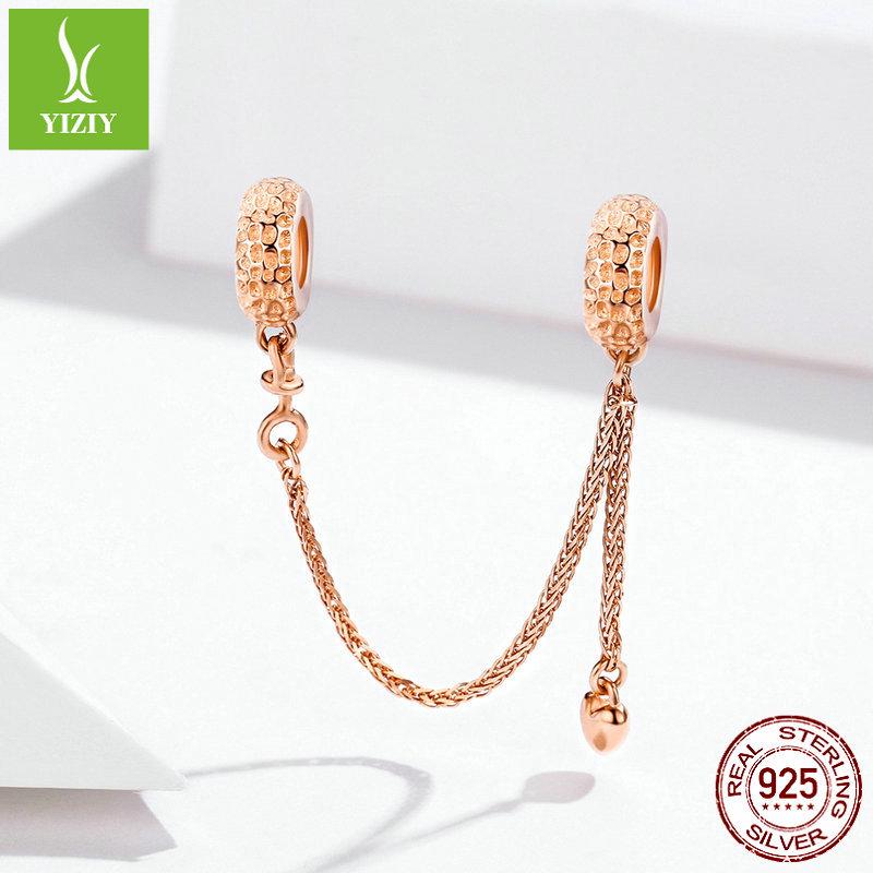 S925 Silver Ziyun Beaded Bracelet with Silicone Accessories and Tire Safety Chain