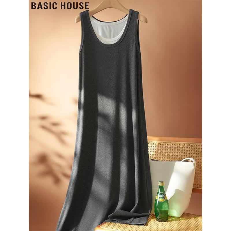 Basic House Faux Two-Piece Vest Dress M