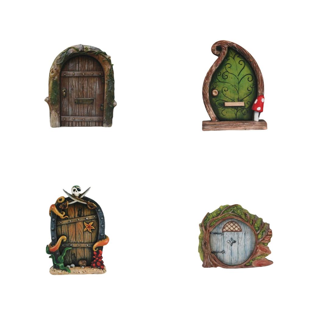 Rustieke Boerenhuis Feeendeur Decoratie Met Houten Ambachtelijke Figuurtje Voor Huis Woonkamer Accent