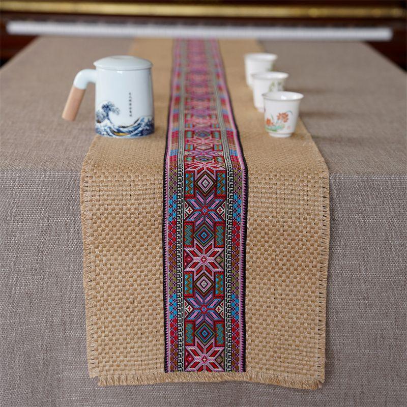 

Мешковина Чайная подставка Скатерть Китайский Дзен Чайный столик Подставка Лен Дорожка на стол Коврик для чайной церемонии Японское чайное искусство Чайный столик Fuchsia Yao stria coarse hemp 30*160cm