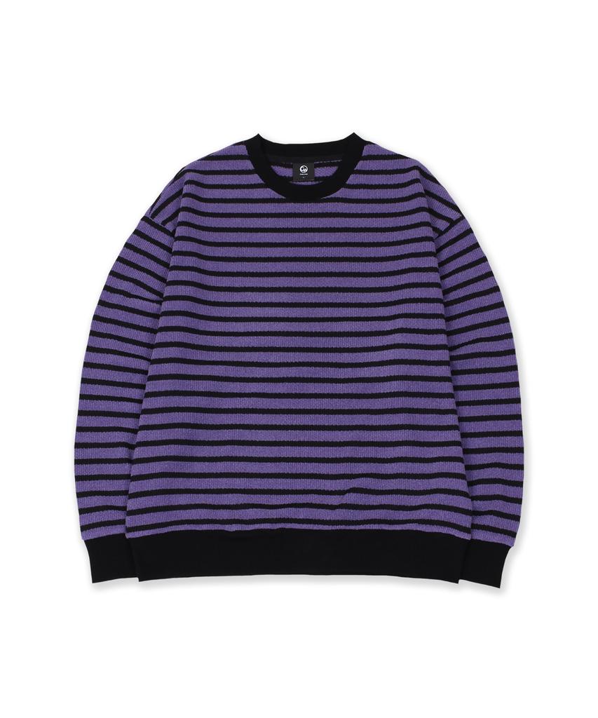 CAMEL WORK Relaxed Striped Knit (Purple)