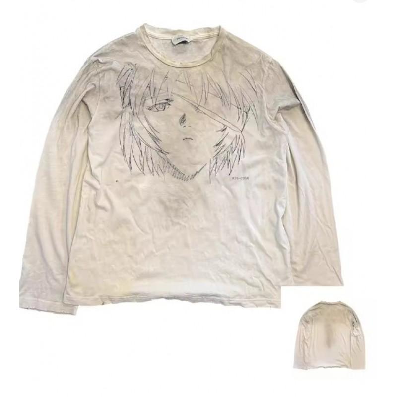 Unisex Vintage Streetwear Long Sleeve T-Shirt With 3D Digital Print Loose Fit Casual Tee Daily Wear