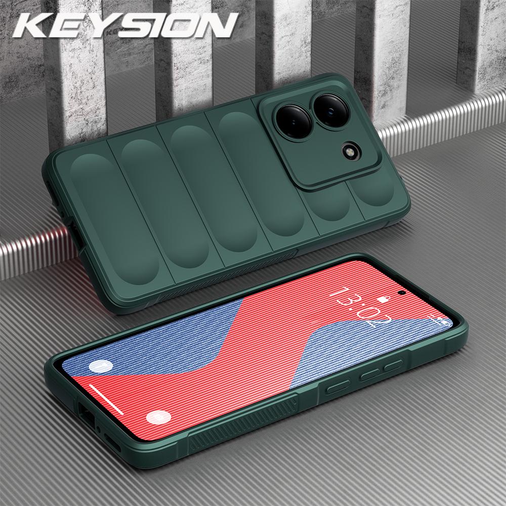 KEYSION Shockproof Matte Phone Case for Xiaomi POCO M7 Pro 5G Anti-skid Soft Silicone Phone Back Cover for Xiaomi POCO M7 Pro 5G