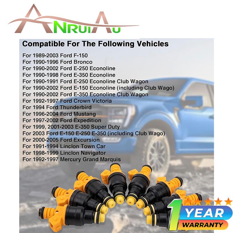 8Pcs Fuel Injectors 0280150718 For Ford Econoline Super Duty 1997-1998 Lincoln Town 1991-1994 Mercury Grand Marquis 1992-1997