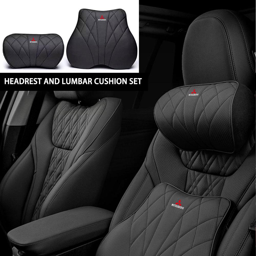 Car Memory Foam Headrest Lumbar Support Pillow Seat Pad Cushion Accessories For Mitsubishi Ralliart ASX Lancer L200 Pajero ASX