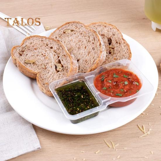 Double Compartment Condiment Container with Lids Disposable Sauce Box Leak-proof Dressing Holder for Sauces Snacks Salad