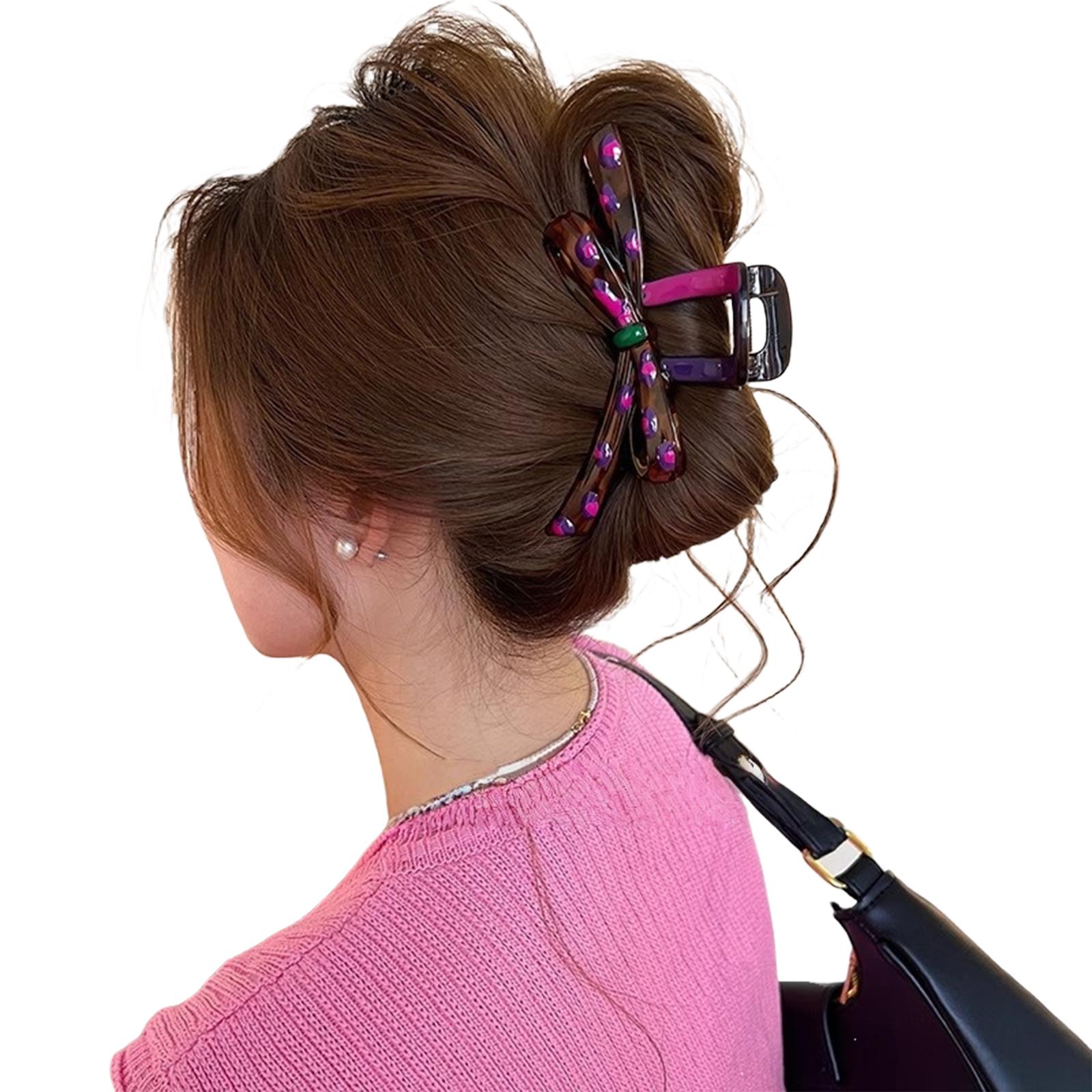 

Trendy Oil Drop Bowknot Hair Claw Clip Strong Hold Hair Claw Hair Accessories For Office Women Girl Various Hairstyles 1