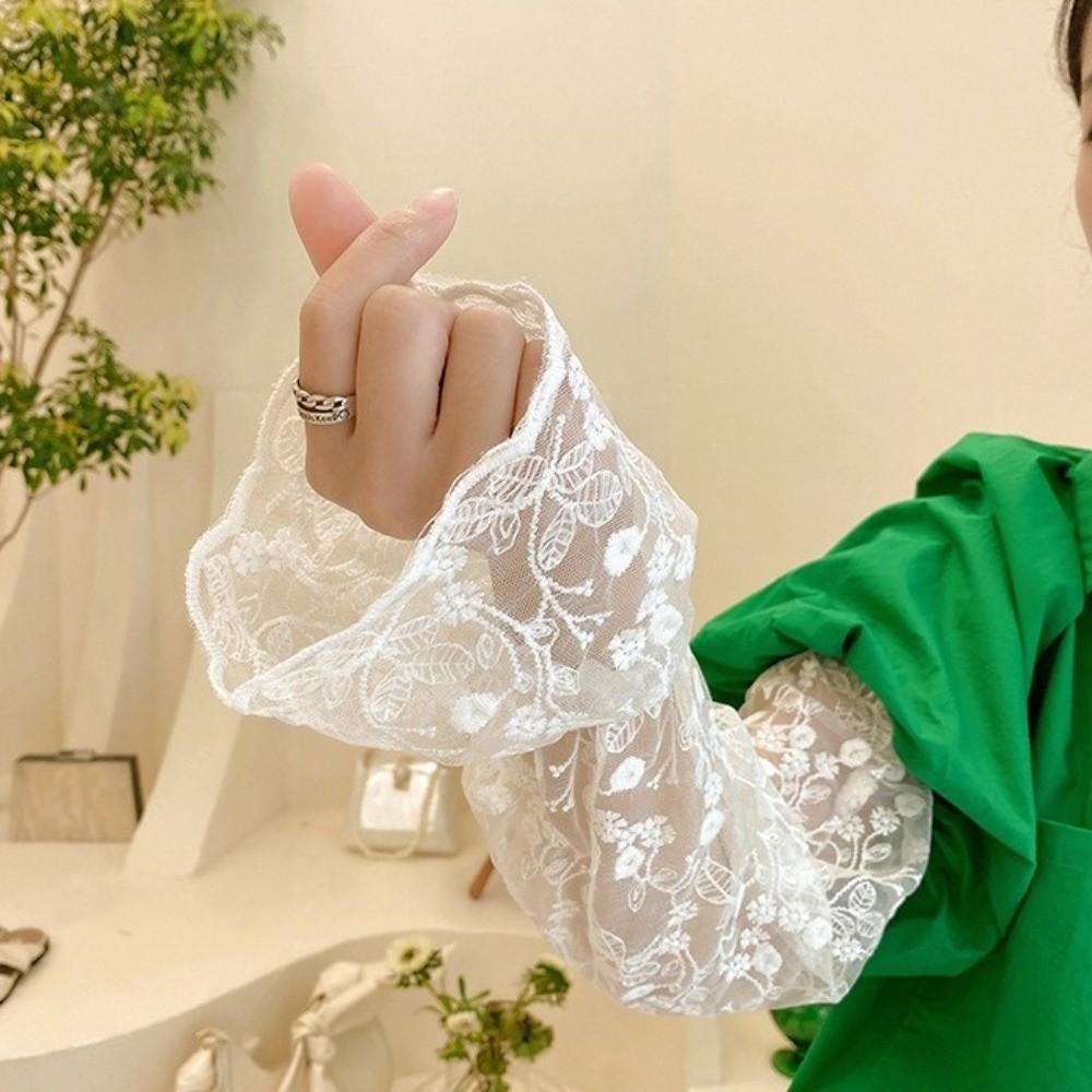 Hollow Sun Protection Cover Thin Sunscreen Arm Sleeve Sweet Long Sleeved Arm Cover Women