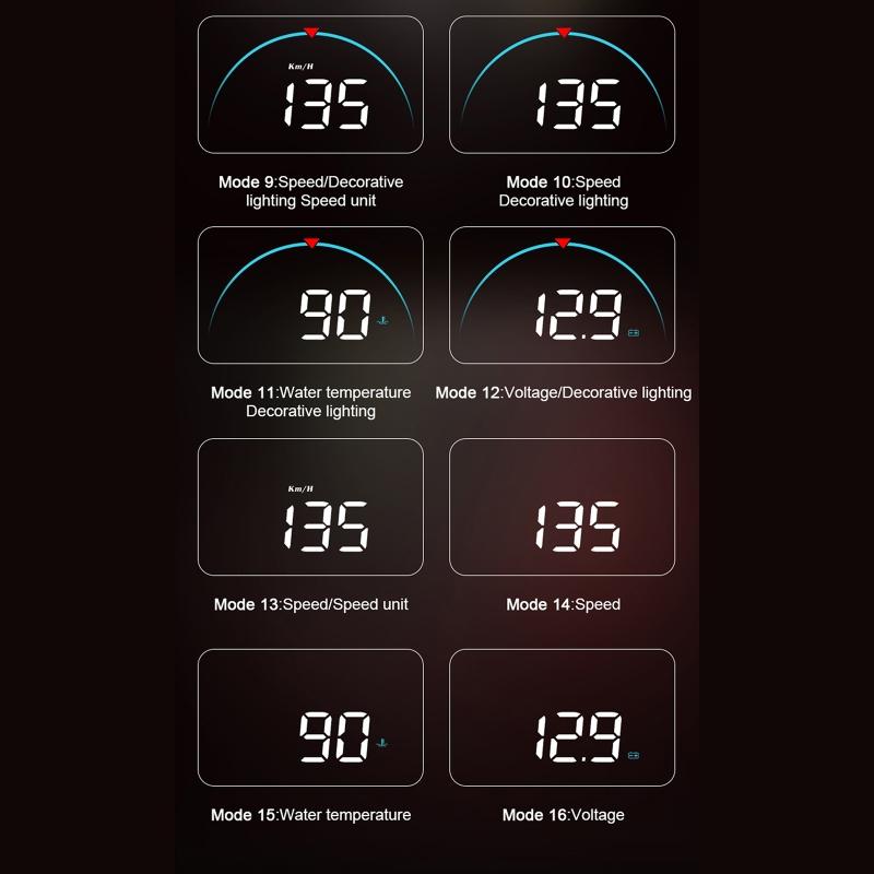 Car HUD Head-Up Display Car-Styling Overspeed Warning Projector for Safe Driving