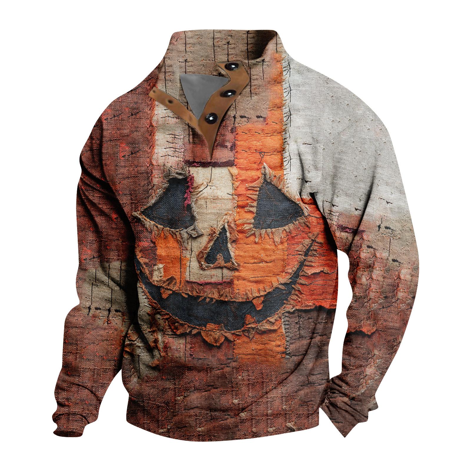 

Мужская повседневная модная рождественская принтованная толстовка без капюшона, широкая мужская свободная толстовка с капюшоном и воротником-стойкой XL жёлтый