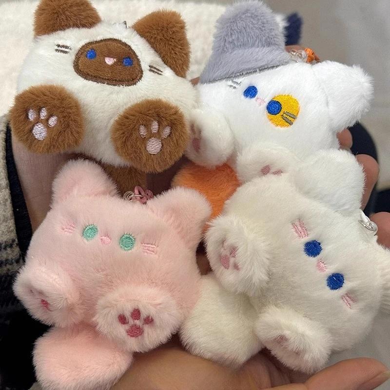 Cartoon Keychains Pink Color Cute Kitty Cat Mini Plush Toy Keychain Key Charm Children's Birthday Gift Holiday Friend Gift