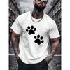 Herren T-Shirt Lässiger Streetstyle Pfotenabdruckmuster Tägliche Kleidung für Erwachsene Herrenmode Trendiges Lässiges T-Shirt für Herren Tägliches Outfit