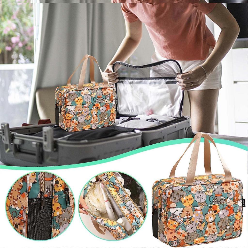 Travel Makeup Bag Portable Women Cosmetic Bag,cartoon Pattern, Handbag Toiletry Bag Cosmetic Case