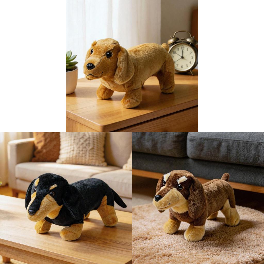 Plush Dachshund Dog Toy With Pp Cotton Filling For Kids And Collectors
