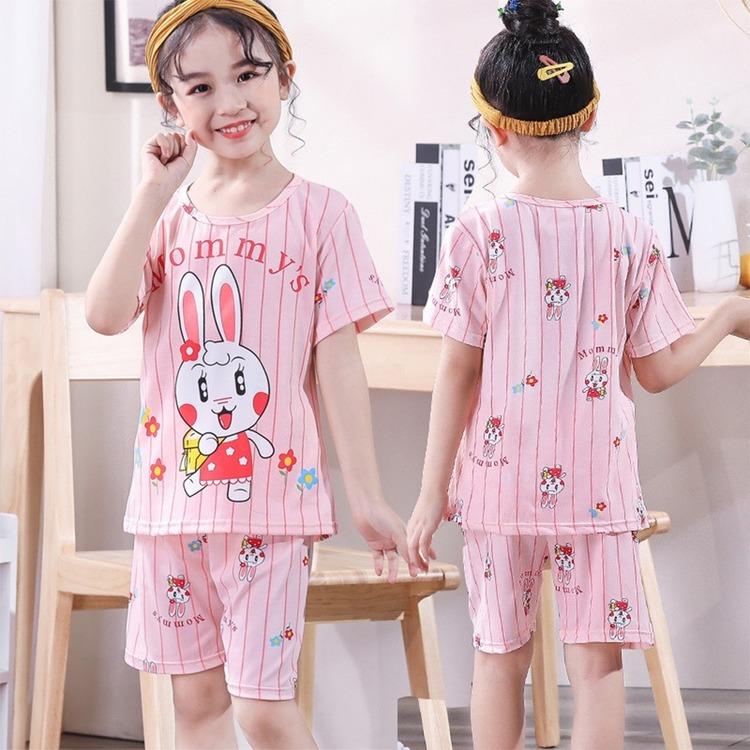 Girls Cute Cartoon Printed Pajamas Suit 