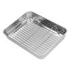 Roasting Pan and Rack Set Stainless Steel Easy Clean Rectangular Roaster with Rack for Cooking Baking23.5x17.5x5cm