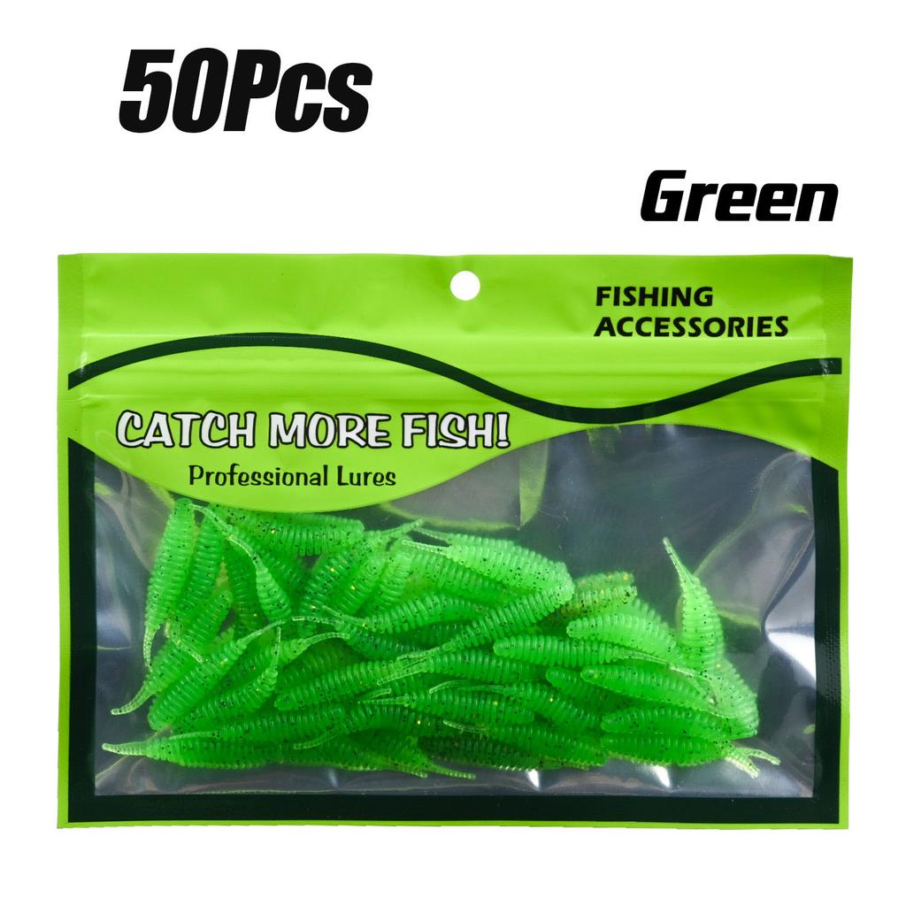 50Pcs 3.6cm Sinking-Type Needle-Tail Bubble Worm Fishing Lures, Lifelike  Ultra-Natural Swimming, Strongly Attract