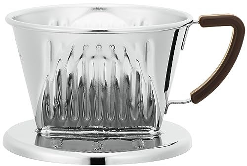 

Kalita SS101 Stainless Steel Coffee Dripper - Keeps water warm for longer. Suitable for 1-2 people. Made in Japan. Stylish and perfect for camping, ou