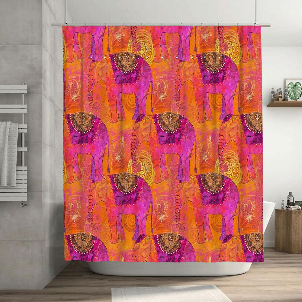 Bathroom Shower Curtain Floral Pattern Waterproof Fabric Decor Vintage Farmhouse Coastal Home