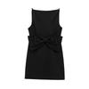 2025 Spring/Autumn Sleeveless Mini Dress with Bow Decoration - Cross-Border European & American Fashion