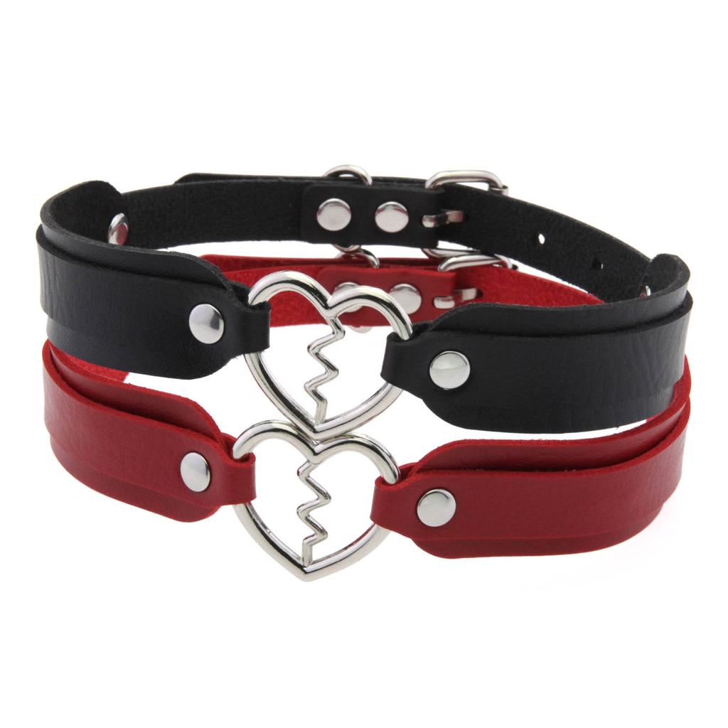 Collane con Ciondolo a Cuore Gotico Sexy alla Moda Vintage Gioielli Regalo Cuore Gotico in Pelle Collana Choker Punk da Donna Harajuku