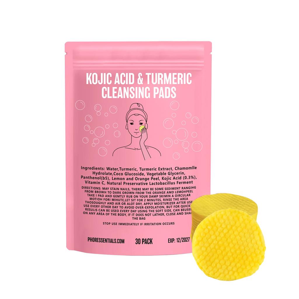 Brightening Cleansing Pads Kojic Cleansing Pads Helps Balance Skin Oil And Water Hydrating Remove Excess Keratin From The Body'S Skin30PC1ml