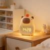 Silicone Capybara Alarm Clock USB Rechargeable Bedside LED Clock Cute Capybara Night Light  Bedroom