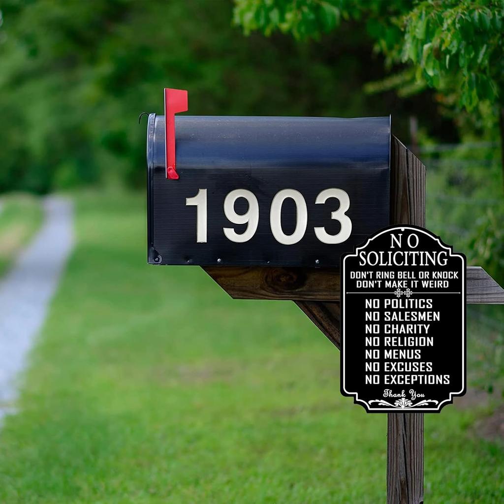 No Soliciting Sign Front Door,No Soliciting Yard Sign,Easy to Mount 8x12 inch