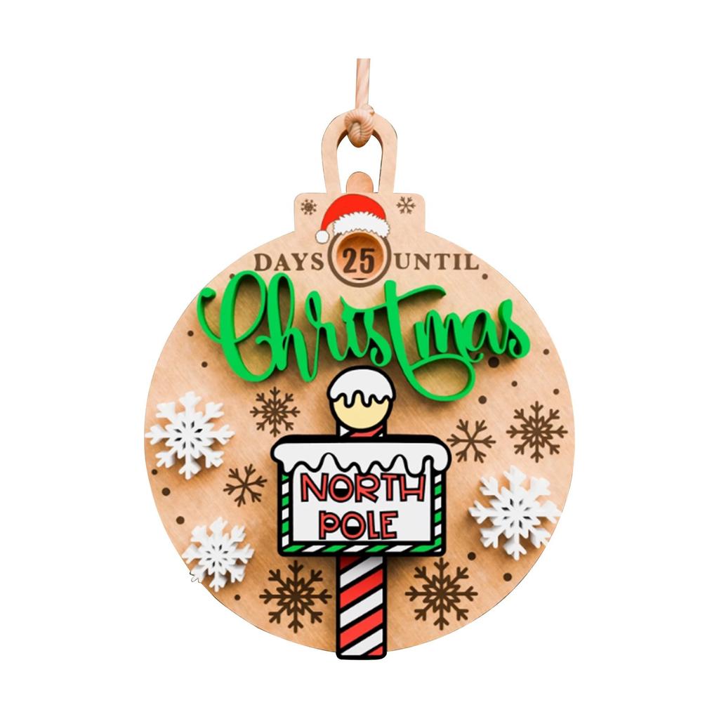 Christmas Countdown Activity Pendant Decoration 3D Style Wreath Countdown Festival Pendant