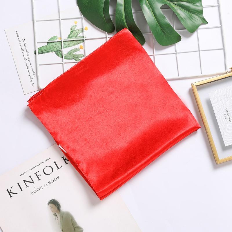 

Solid color silk scarf 90cm satin satin square scarf women s candy color printed silk scarf wedding gift 90*90cm (26 colors) красный