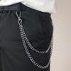 Metal Punk Layered Chain Keychains for Men Waist Key Chain Wallet Jeans Hip-hop Pants Belt Chains Jewelry Accessories