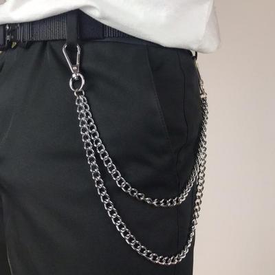 Metal Punk Layered Chain Keychains for Men Waist Key Chain Wallet Jeans Hip-hop Pants Belt Chains Jewelry Accessories