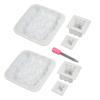 6pcs Silicone Soap Molds 3D Cube Reusable Soap Moulds with Dropper for Candles Wax Chocolate Cake