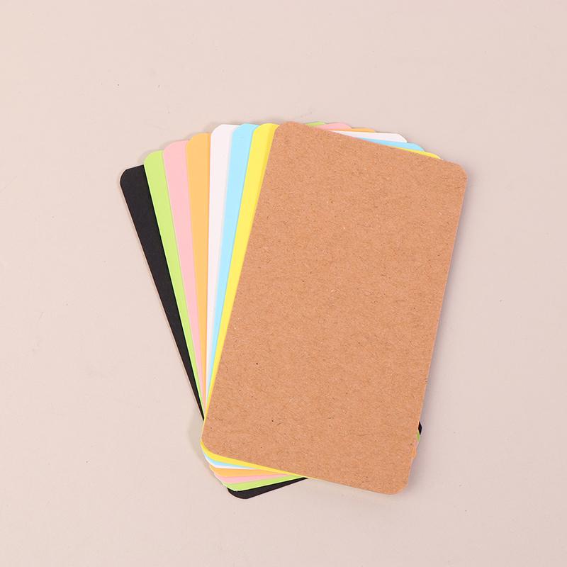 100Pcs/Box Kraft Paper Card Double Sided Word Card Blank Business Card Message Note Thank You Card Writing Card Learning Card