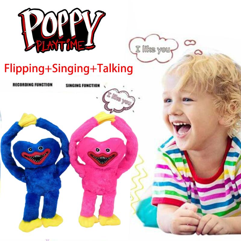 Flipping Huggy Wuggy Plush Toy Poppy Playtime Singing Talking Walking Kids Doll