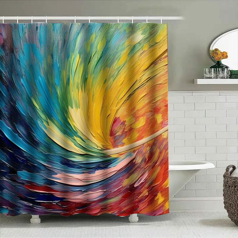 Colorful Watercolor Shower Curtain Modern Bathroom Decor For Home Decoration In Multicolor Design